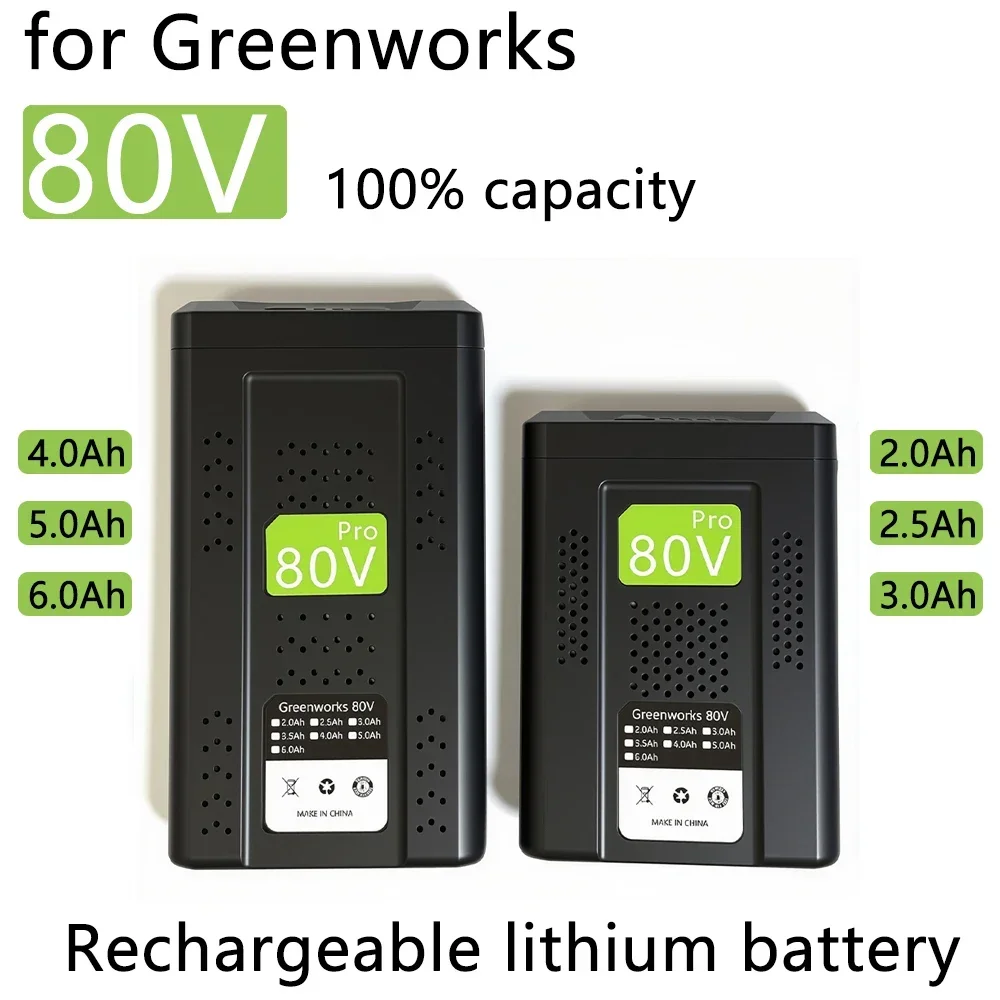 80V 2.0Ah-6.0Ah Replacement Battery for Greenworks PRO 80V Li-ion Battery GBA80150 GBA80150 GBA80200 GBA80250 GBA80300 GB