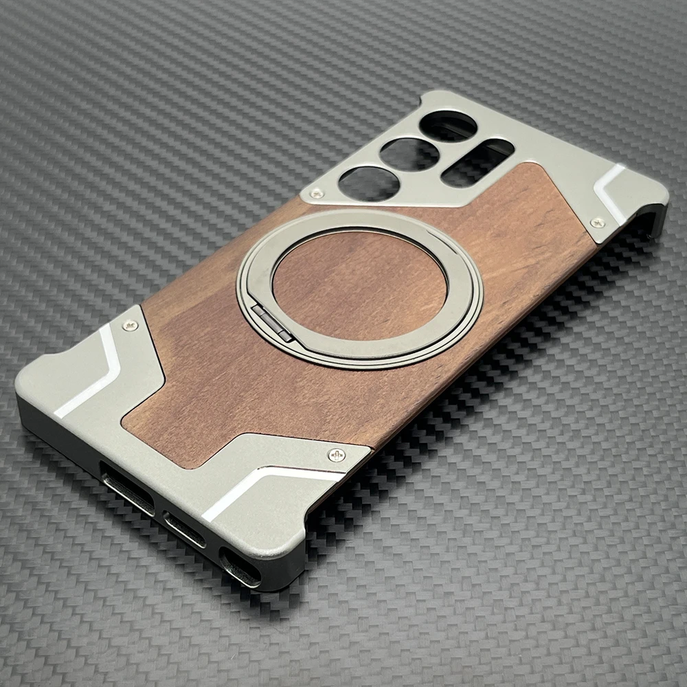 Walnut Wood Case For Samsung Galaxy S25 Ultra Cover 25 U Shockproof  Frameless Metal Funda Built-in Kickstand With Protector - AliExpress  202192403