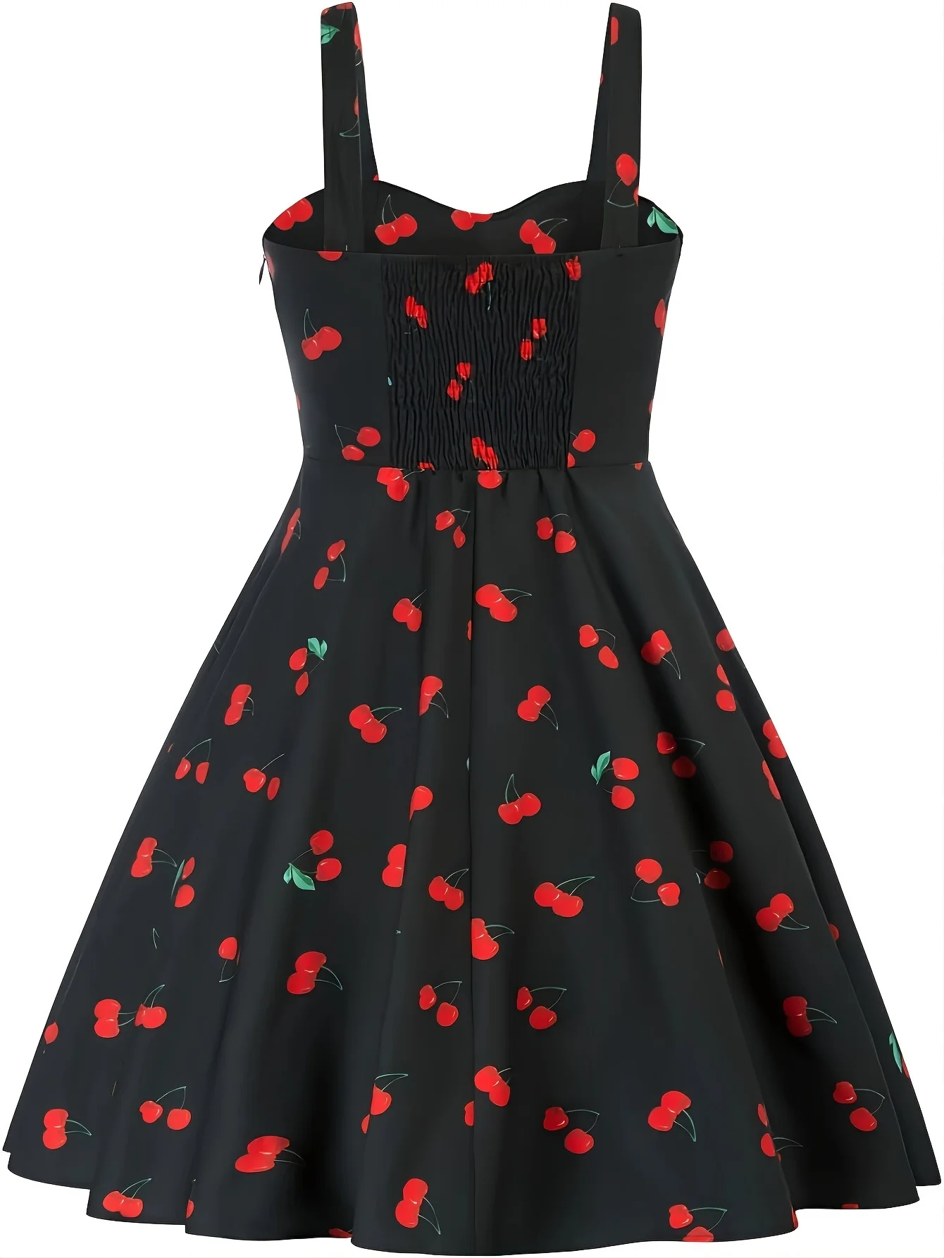 Plus-size fashion elegant comfort holiday style halter dress party go out to play essential clothes lovely cherry print patt