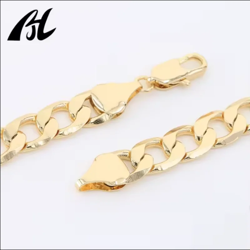 High Quality Multiple Width Length 14k18k Gold Plated Ferrero Cuban Link Chain Necklace for Men Women