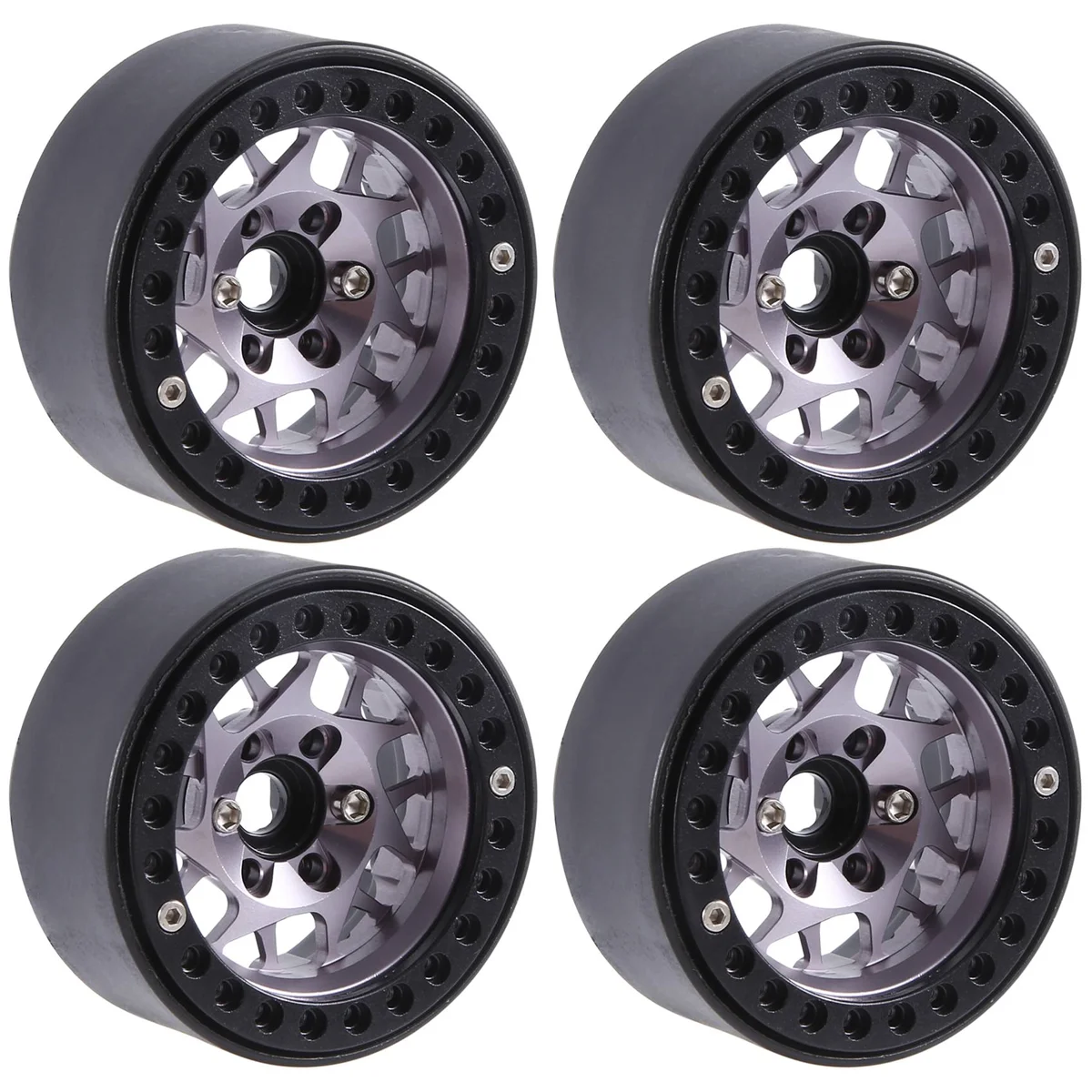 

4 шт., металлический обод ступицы колеса 1,9 дюйма для радиоуправляемого гусеничного автомобиля TRX4 Axial SCX10 RedCat Gen8, серый 14