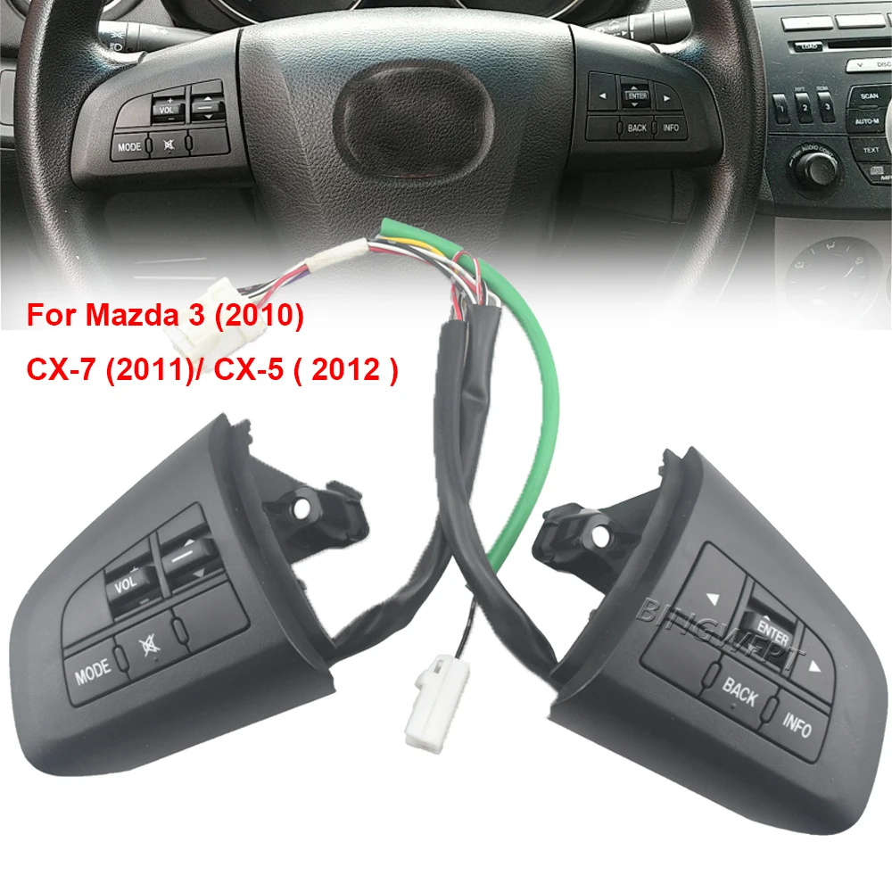 Original Car Steering Wheel Button Switch Cruise Control Switch Audio Button For Mazda 3 2010 Cx-5 Cx-7