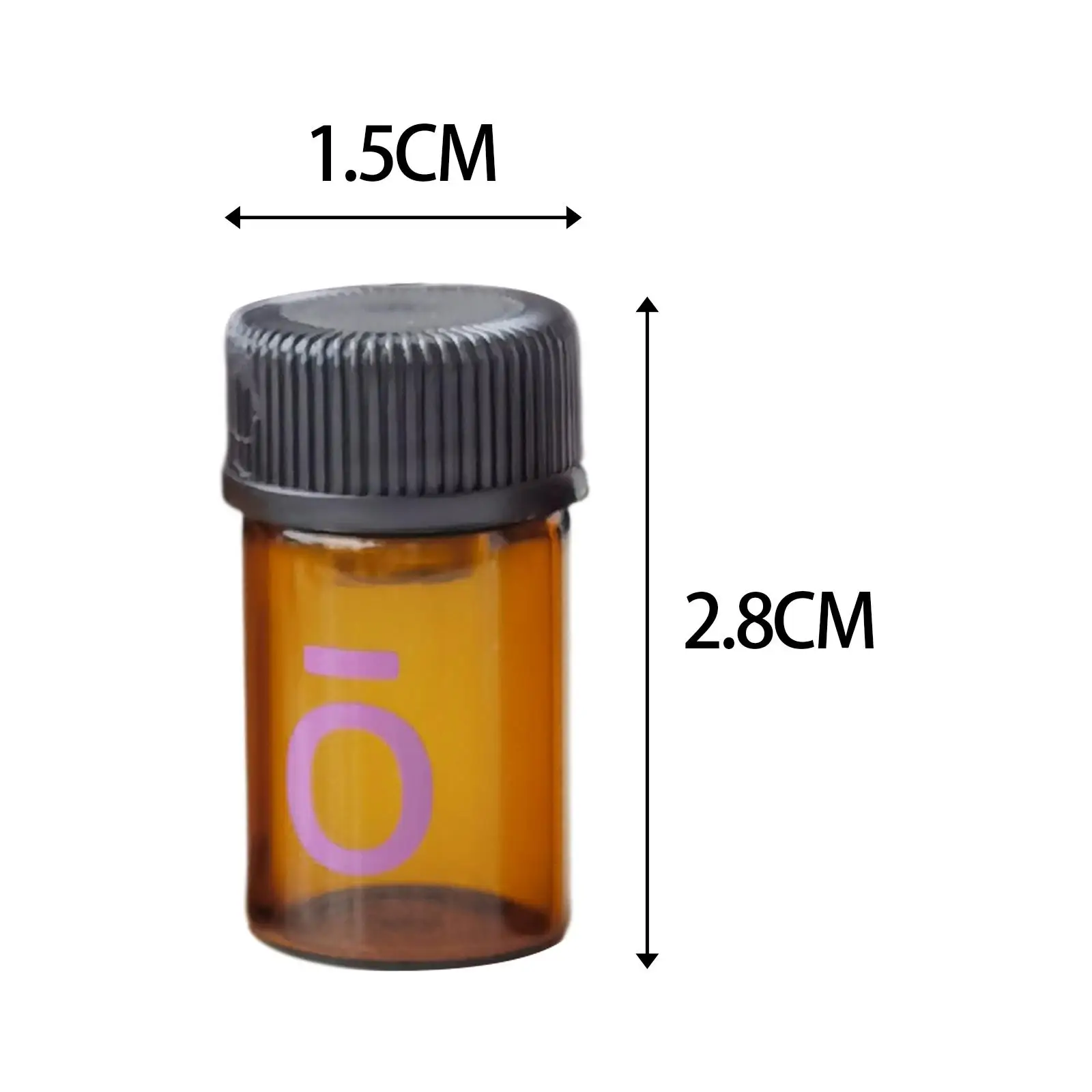 100Pcs Essential Oil Bottles Container Reusable Mini with Cap Amber Color Glass Vials