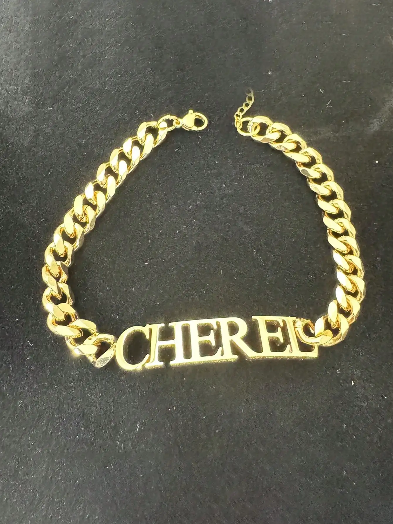 DOREMI 8mm Cuban Chain Choker Personalized Thick Letter Name Necklace and Bracelet Customized Initial Cuban Link Jewelry Set - Image 5