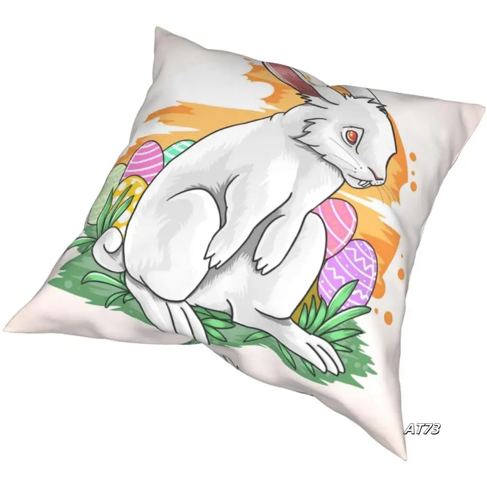 

Easter Throw Pillow Covers Set Of 4, 18X18inch Bunny Decorative Square Throw Pillow Cover Cushion Covers Pillowcase