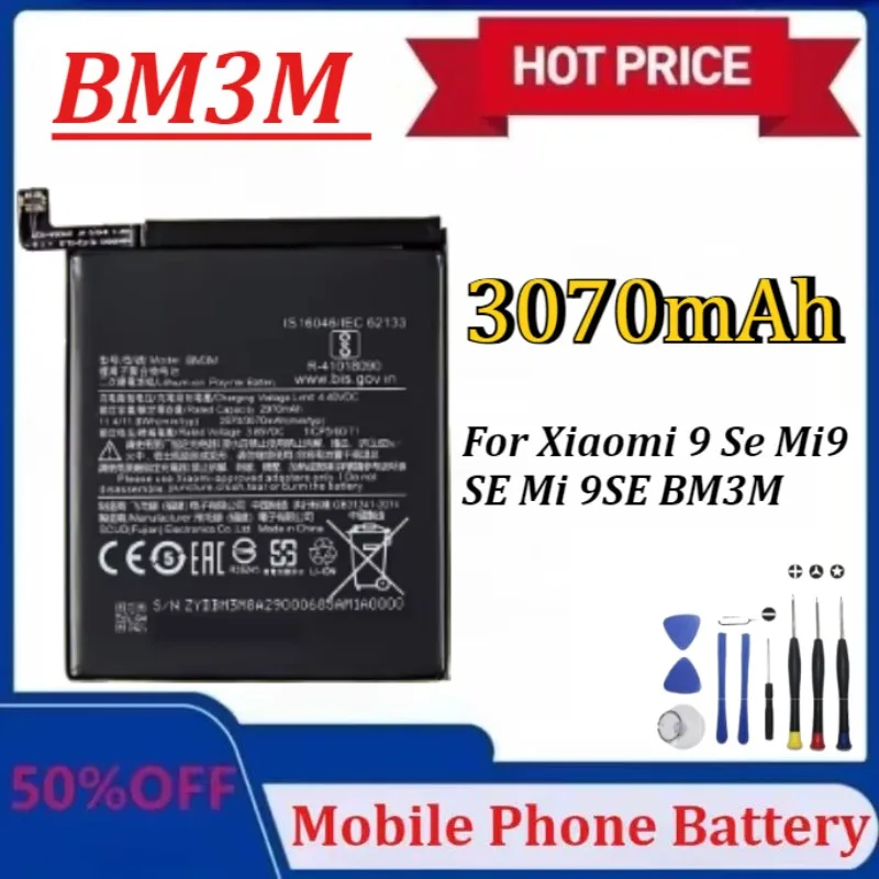 

Upgraded BM3M 3070mAh Battery for Xiaomi 9 Se Mi9 SE Mi 9SE BM3M High Quality Phone Replacemen High-Capacity Batteries +Tools