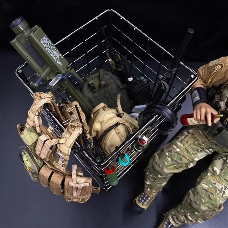 Tendência moderna US Army Weapon Equipment, Cabinet Frame Basket Model, Fit 12 ''Action Figure, 1:6 Soldado, Em estoque