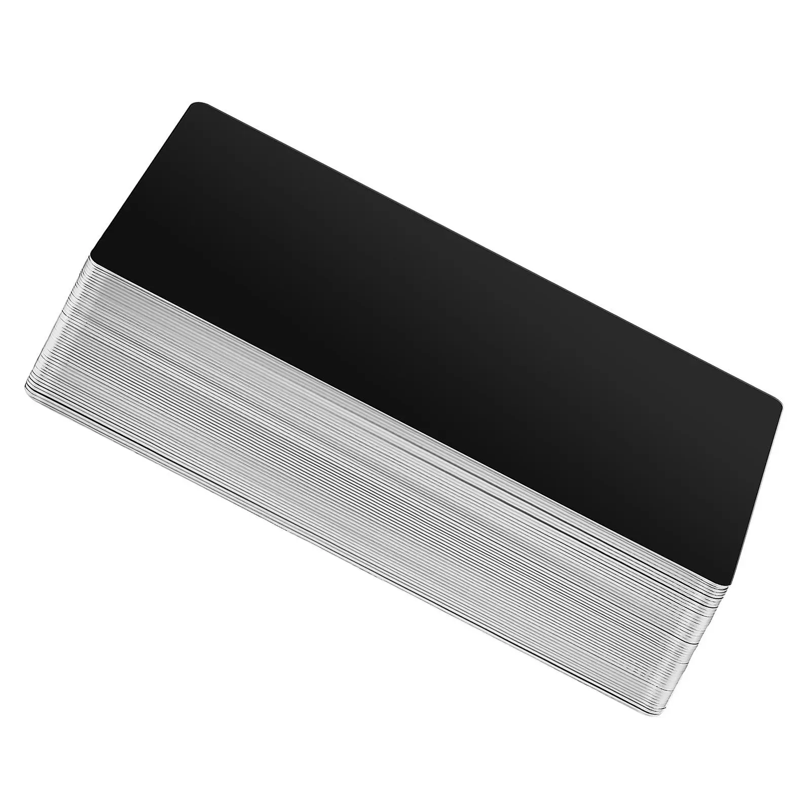 

200Pcs Laser Calibration Metal Cards Black Aluminum Engraving Blanks Stable Reflective Business Card Size 3.39x2.13x0.18 Inch
