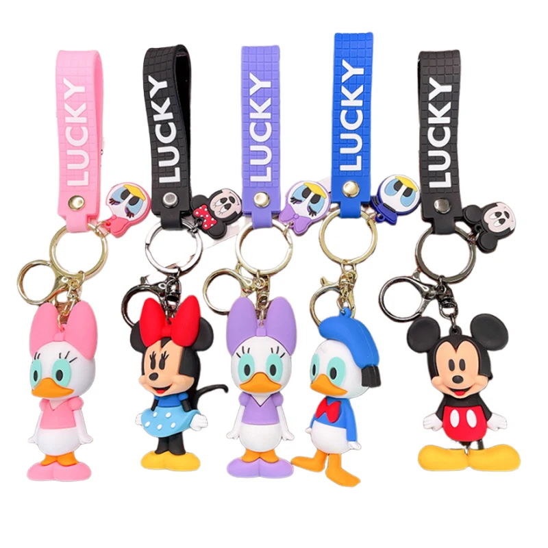 

Mickey Rubber Key Chain Minnie Mouse Keyring Kids Gifts Disney Cartoon Keychain Birthday Present Classics Mickey Couple Pendant