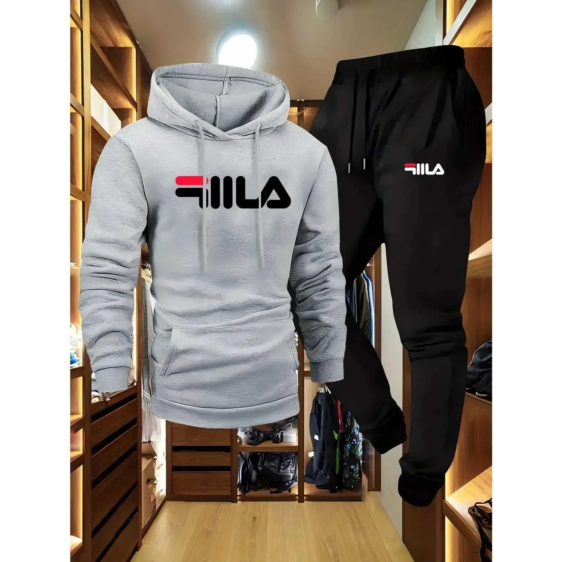 

New Men's Fashion Casual Sports Suit, Sweatshirt and Sweatpants Set, Hoodie, Comfortable and Well-fitted Style