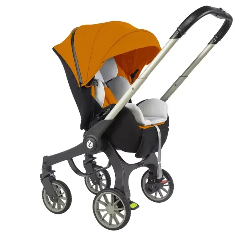 4 in 1 High Quality leather baby stroller Easy Foldable Portable baby Stroller Adjustable Multi-function baby stroller