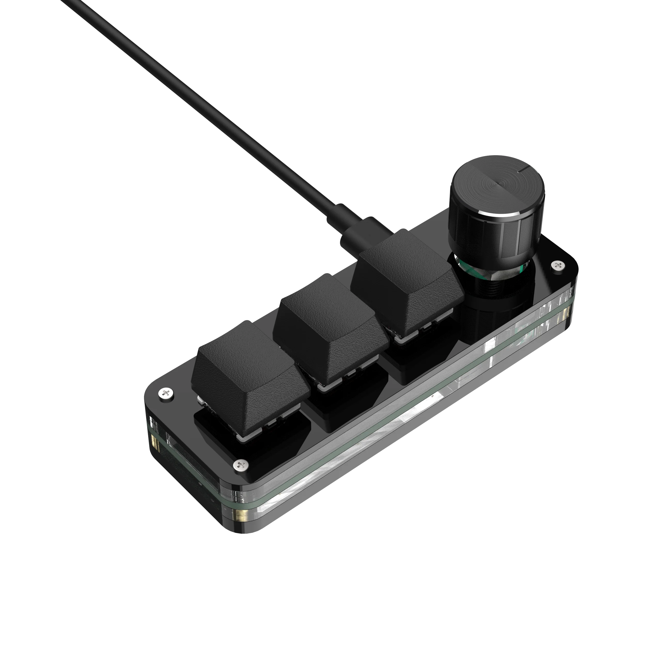 Macropad Klawiatura do programowania makro RGB Mini Hot Swap Gaming Niestandardowe pokrętło Klawiatury Czerwony przełącznik 3 klawisze Pokrętło do Photoshop Multimedia — zdjęcie produktu 7