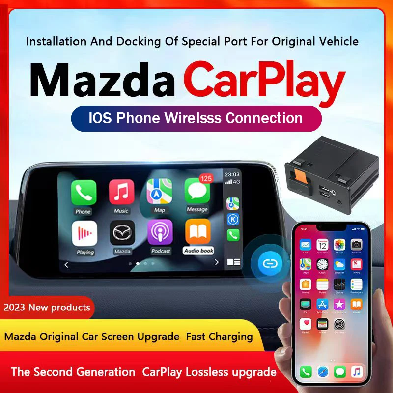 2024 New P3 Wireless For Apple CarPlay Android Auto USB Adapter Hub OEM for Retrofit Mazda 2 3 6 CX30 CX5 CX8 CX9 MX5 TK78669U0C 