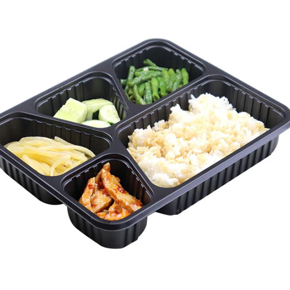 

15 Pcs Food Containers with Lids Prep Microwave Safe Compartment Black Airtight