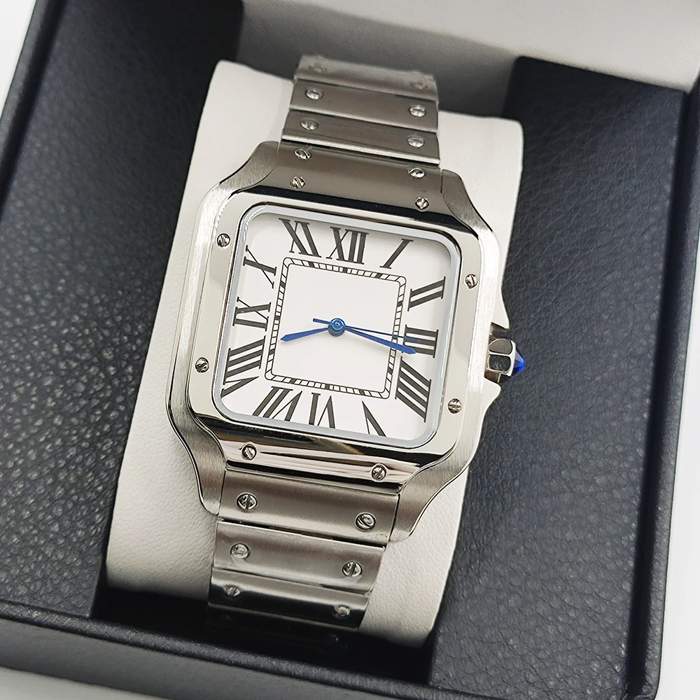 Vierkant horloge Vierkante wijzerplaat Roma-wijzerplaat Horlogekast Vouwgesp Vierkante kast geschikt voor NH-serie 35/36 uurwerk Horlogeaccessoires