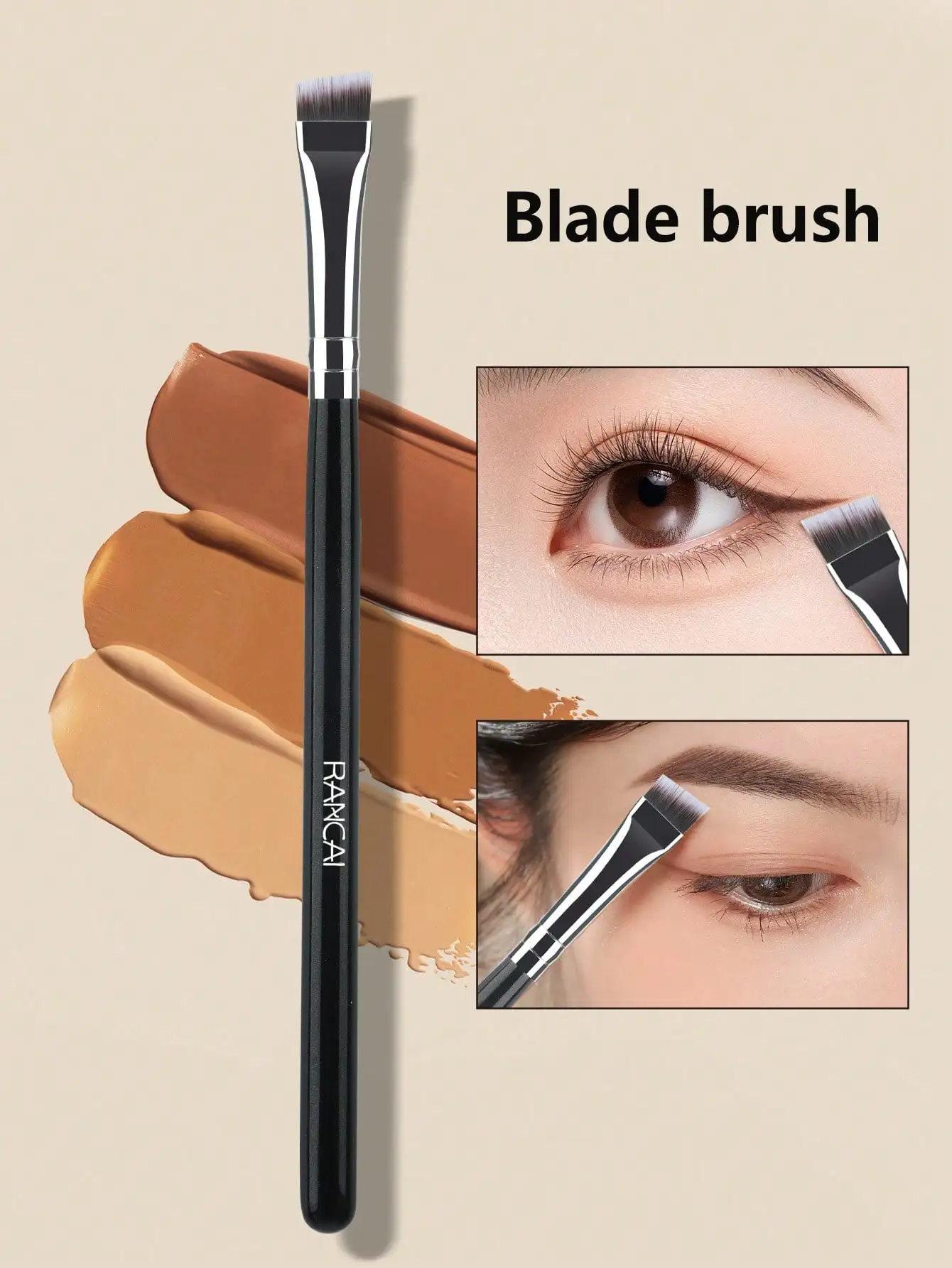 Eyeliner brush eyebrow brush do not eat powder easy overhand blade flat head brush circular arc brush eye repair makeup brush