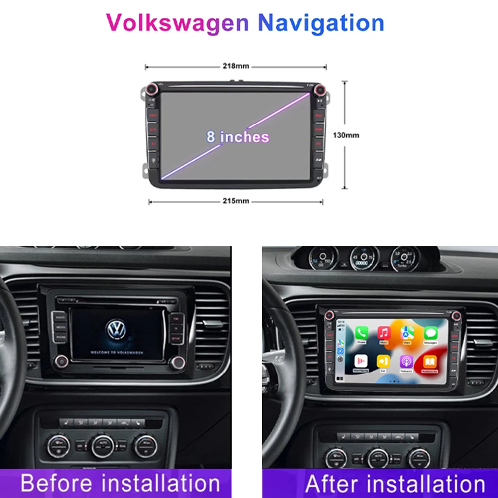 8" For VW Beetle 2011-2015 Car Stereo Radio  Carplay Android Auto Head Unit WIFI BT GPS Navi Reversing Image Multimedia Player