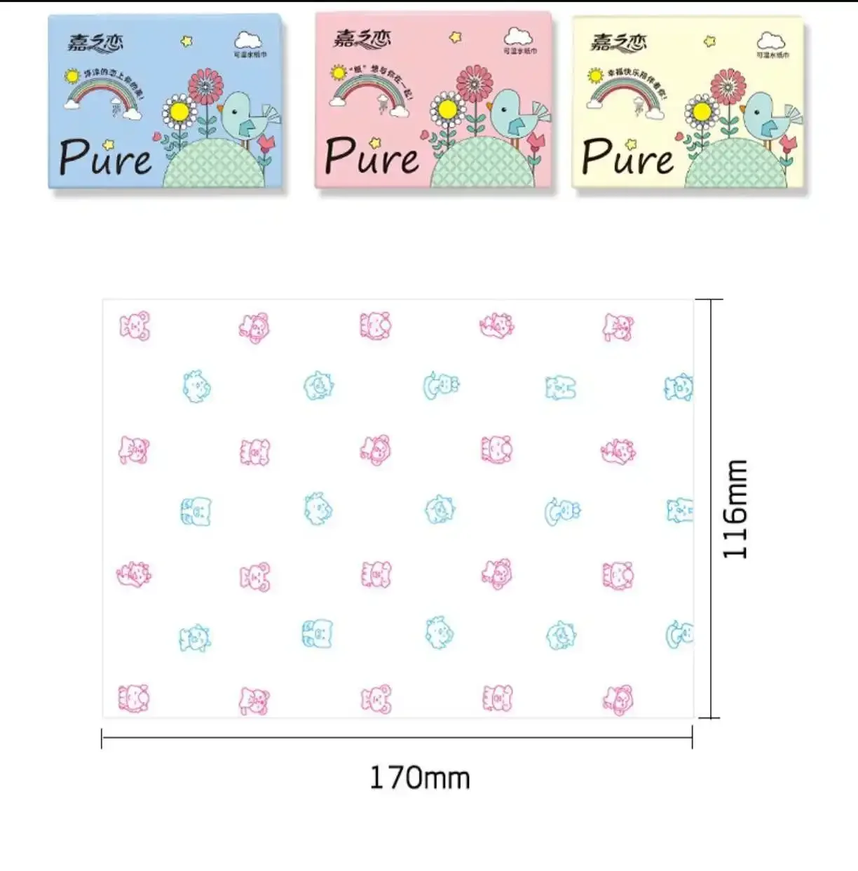 Маленькая упаковка тканей бумаги, портативная, с принтом аниме и мультфильмов, салфетка, туалетная бумага, небольшая упаковка, студенческая версия