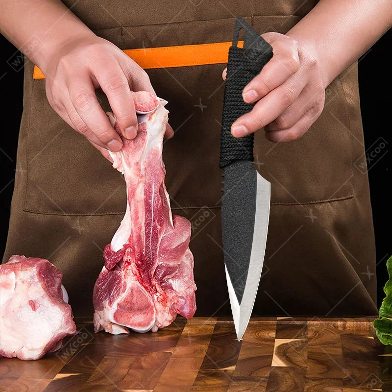 WXCOOKitchen Supplies Multifunctional Hand-Forged Butcher Knife Household Blade Boning Cleaver Stainless Steel Steak Knife