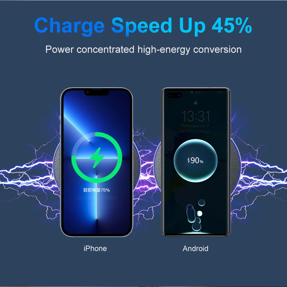 Wireless Charger for iPhone 15 14 13 12 11 Pro Max XR Qi Type C Fast Wireless Charging Pad for Samsung Galaxy Xiaomi Huawei