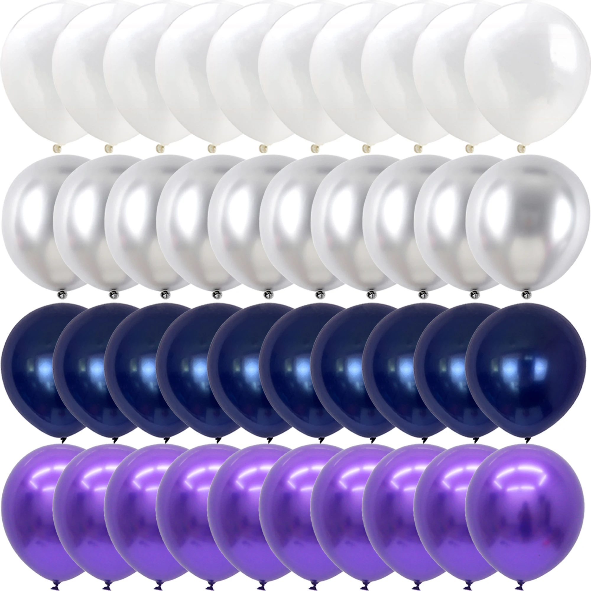 40PCS  Metal purple, white, green Balloons Gender Reveal Wedding Valentine's Day Baby Shower Birthday Globos Party Decorations