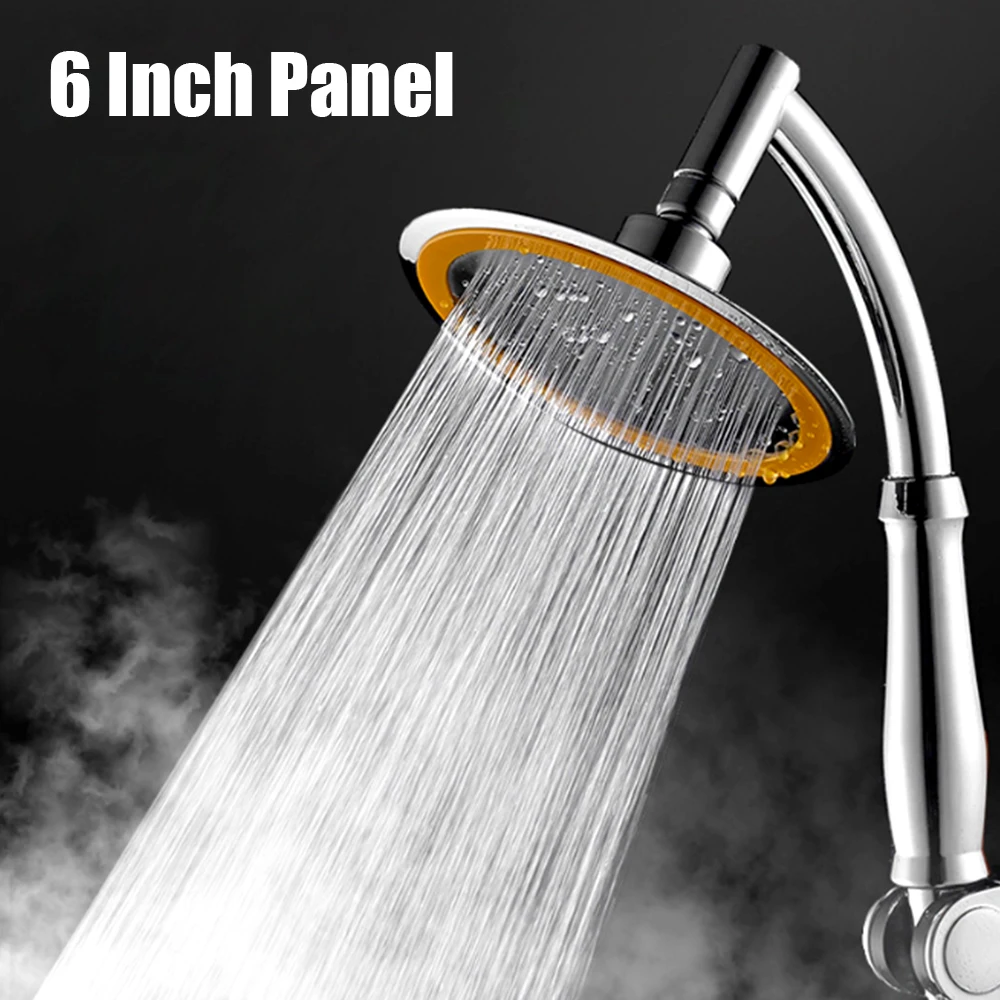 Large Round Big Rainfall Sprayer 360 Degree High Pressure Dual Use Hand Held/Top Shower Head 6 Inch Bathroom Accessories