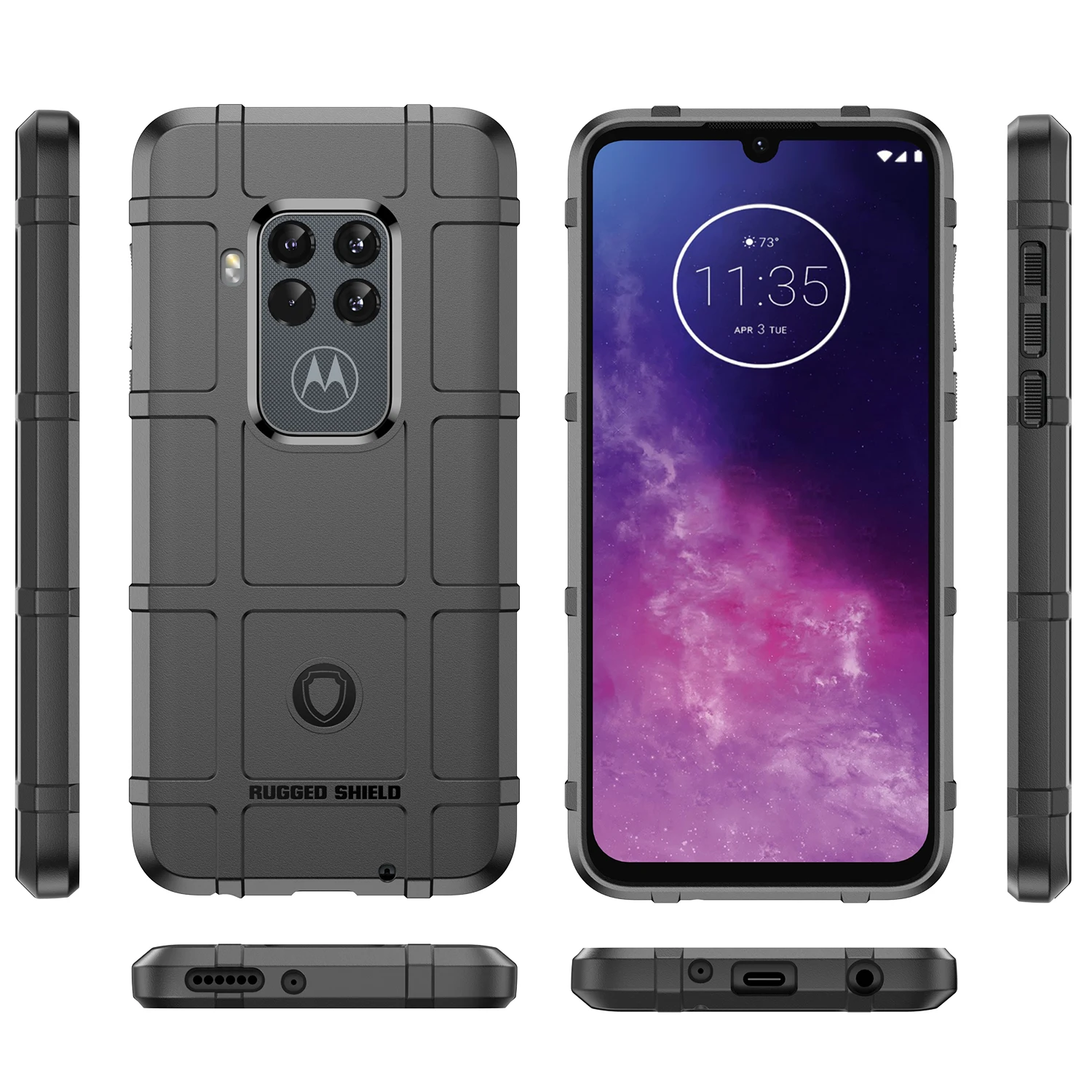 For Motorola One Zoom moto one action One Hyper Case Heavy Shield Phone Cover for Moto One Pro Macro ShockProof Rubber Cases