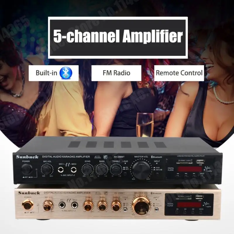 110/220 V SUNBUCK AV-628/298BT Soundverstärker Bluetooth 5.0 Heimkino Audio Power Amplify Unterstützung FM USB mit Fernbedienung – Detail 15
