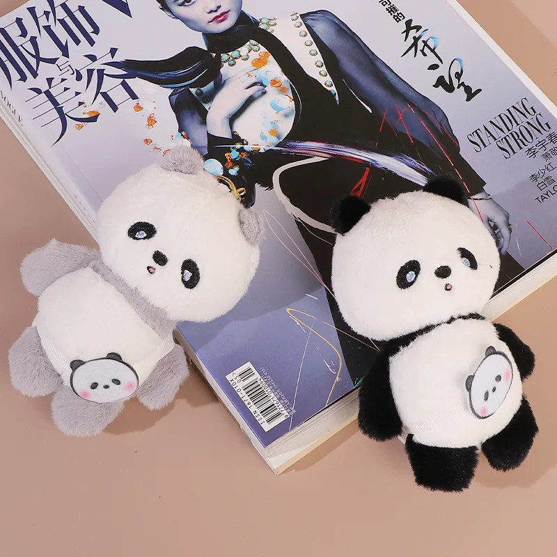 

New-style fragrant panda plush pendant bag keychain cute creative doll machine gift couple bag accessories birthday gift