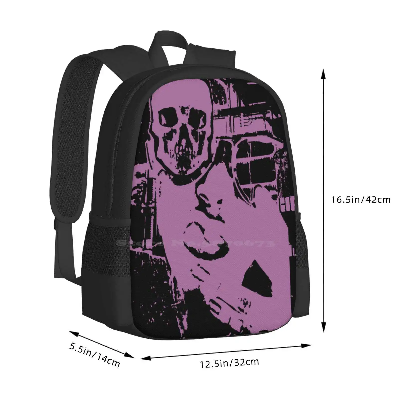 Party Girl With Skull Eye Large Capacity School Backpack Laptop Bags Gothic Skull Halloween Unique Collage Designer Weirdove