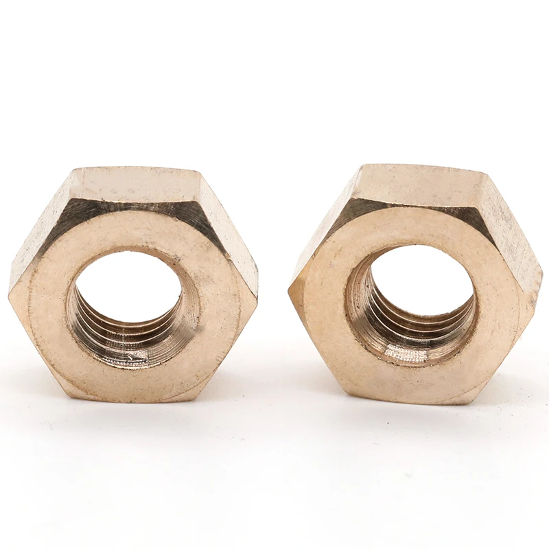 100/20/10pcs DIN934 M1 M1.4 M1.6 M2 M2.5 M3 M4 M5 M6 Brass Nut Hexagonal Hex Nut