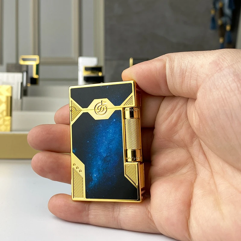 

Luxury Commemorative Edition Butane Lighter Single & Double Flame with Ping Sound Natural Paint Design Cigarette Smoker 18131