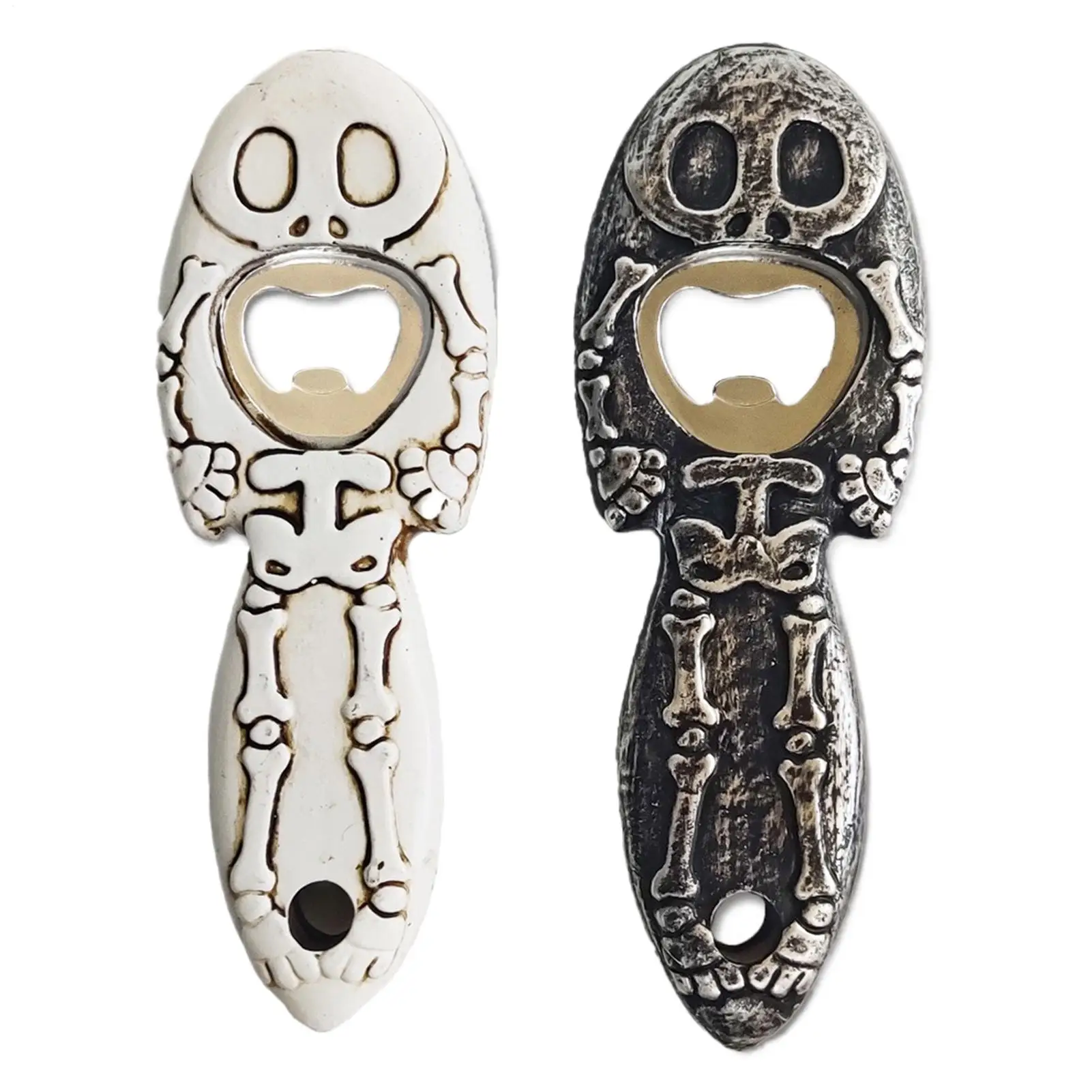 Skeleton Beer Bottle Opener Hanging Flat Bottle Opener Resin Spooky Creepy Funny Bottle Opener Ghost Wine Opener Bar Small Tool
