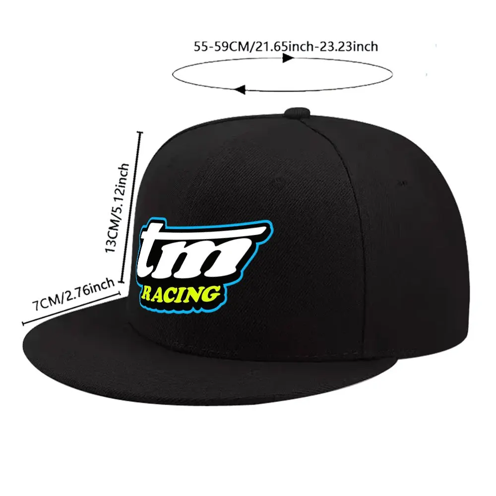 1pc TM Racing Printed Baseball Cap, Unisex Flat Brim Hip-Hop Hat, Street Fashion Outdoor Sports Baseball Cap, Flat Brim Hat Suit