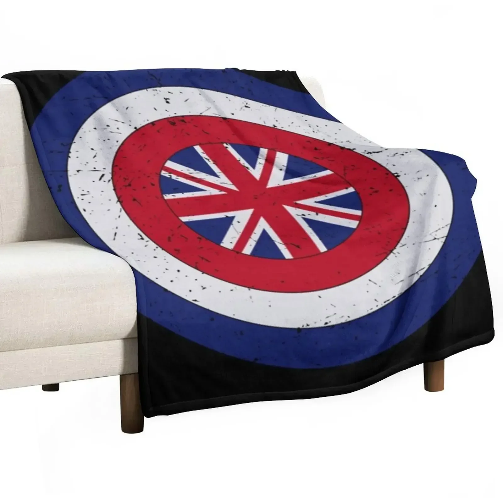 Retro Captain Carter - British Captain Shield - British Flag Throw Blanket anime Sofa Throw Blankets