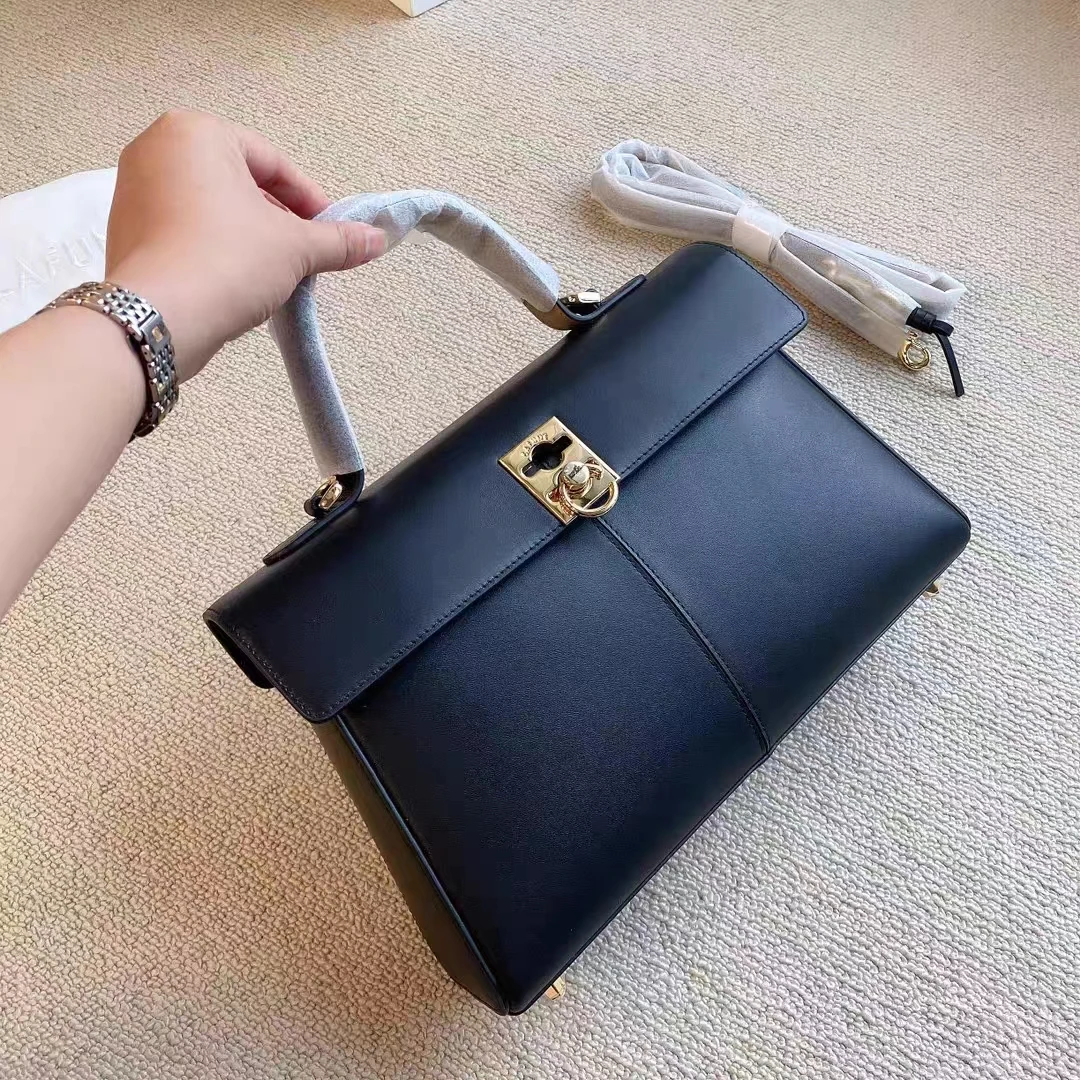 High-quality niche CF stance wallet women\'s cowhide fashion business versatile trapezoidal crossbody handbag briefcase