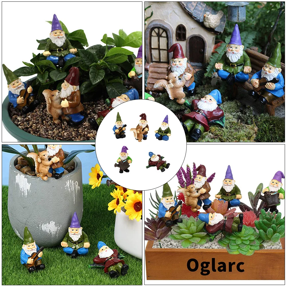 

6Pcs Gnome Garden Ornament Resin Dwarf Shape Yard Decoration Outdoor Scene Adornment Cute Landscape Accessory Garden Decors