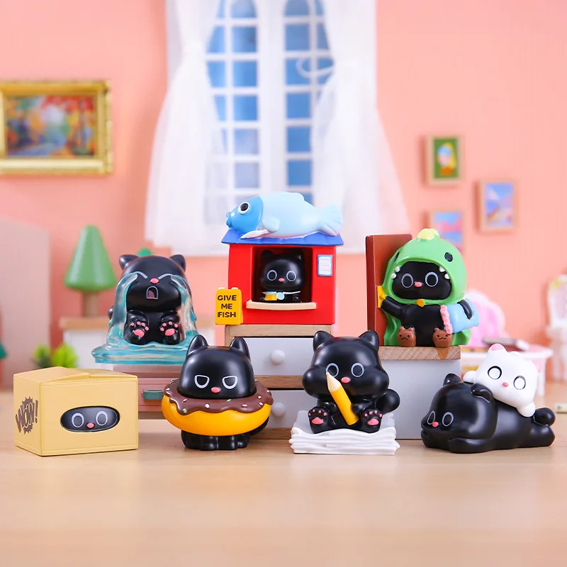 

20%Discount Will Be Given For More Than 2 Pieces Black Happiness Vlog V2 Blind Box Black Cat Desktop Fun 2st Surprise Cute Gifts