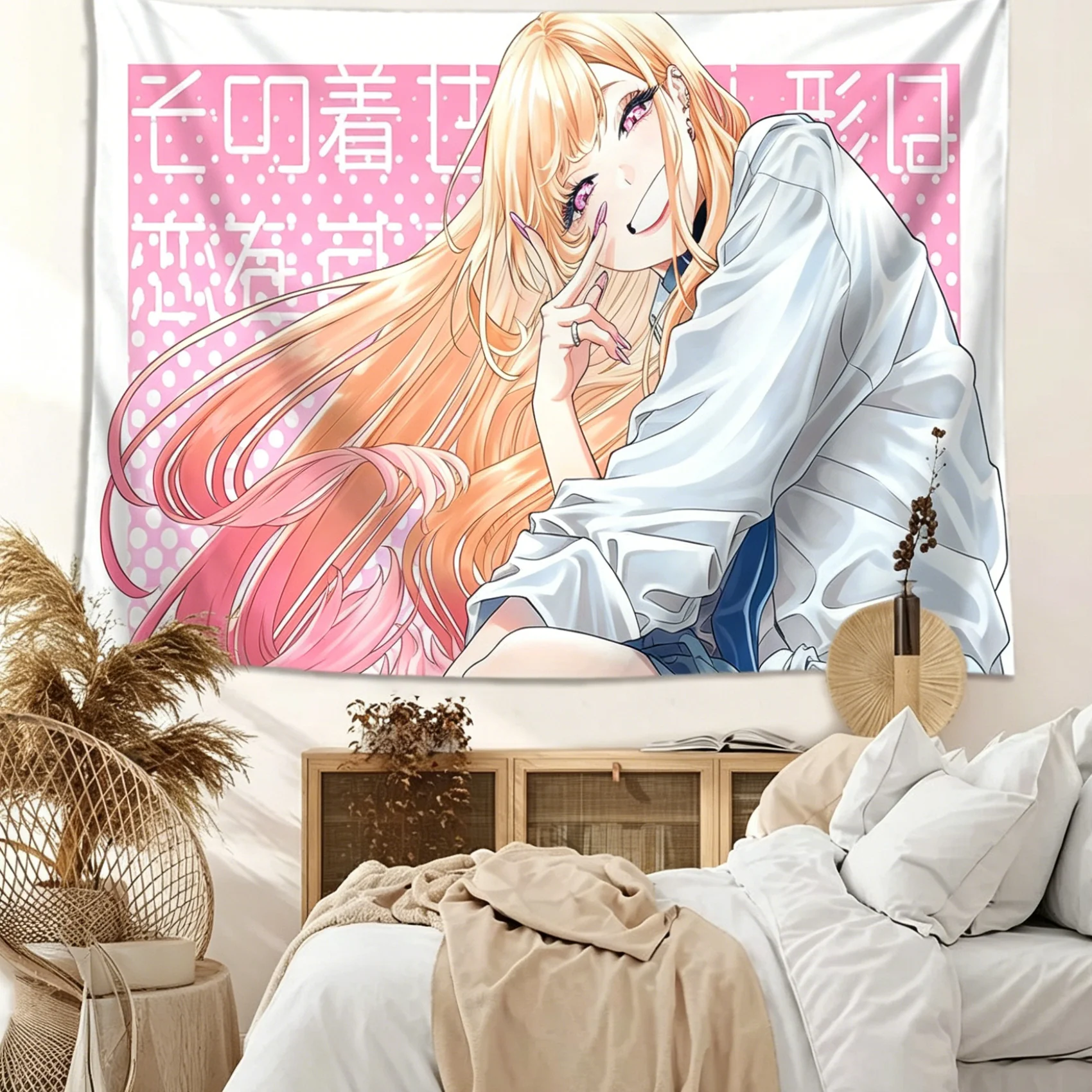 1pc My Dress-Up Darling Marin Kitagawa Tapestry Amime Wall Hanging Aesthetic Room Decor Background Cloth for Bedroom Dorm Fans