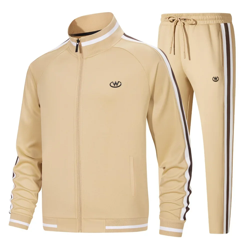 Men\'s 80S Track Suits Sets Vintage Hip Hop Long Sleeve Full-Zip Sweatsuit Active Jackets Pants 2 Piece Outfits Halloween Party