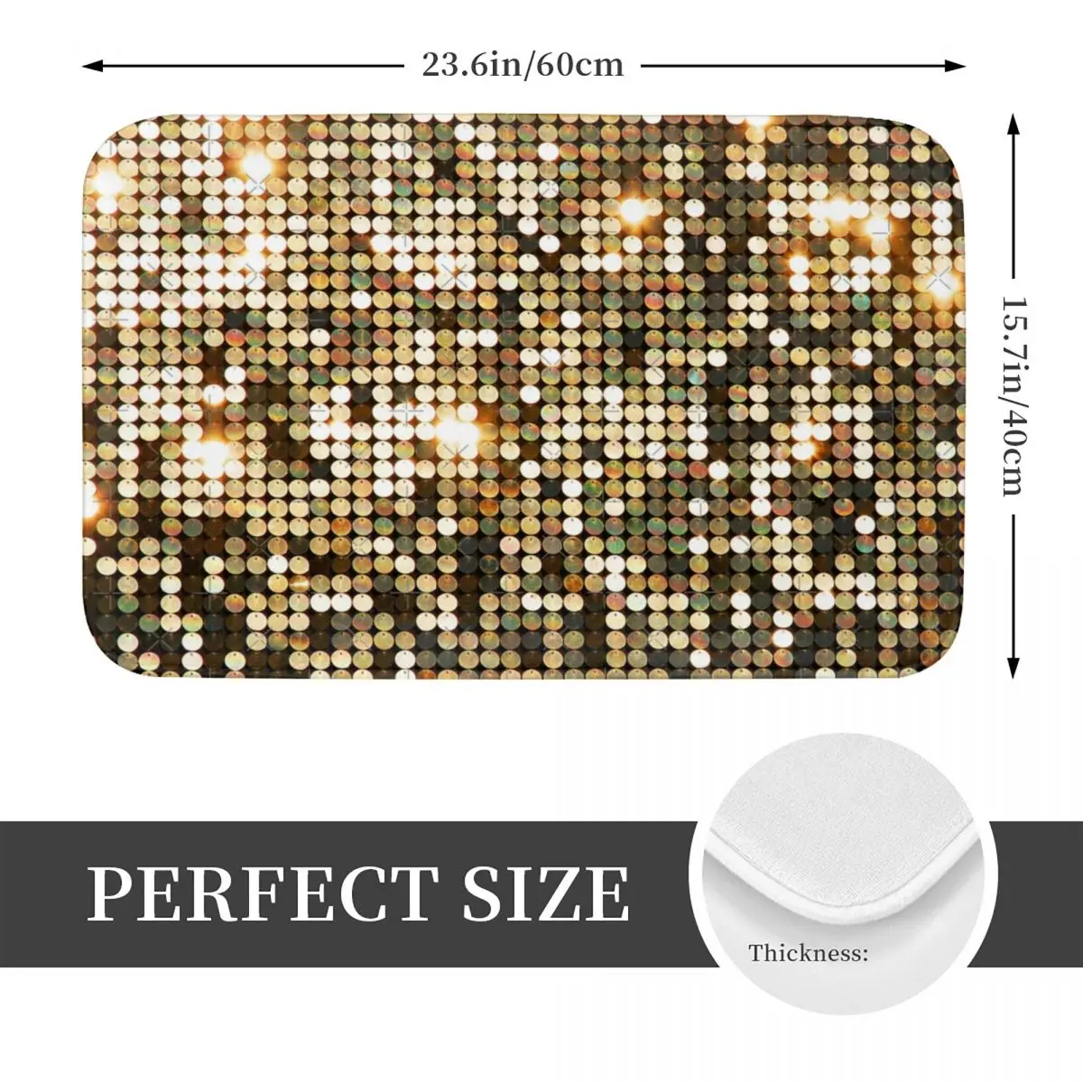 Gold Rhinestone Doormat Kitchen Entrance Home Floor Mat Anti-slip Carpet Rug for Living room Footpad Mats