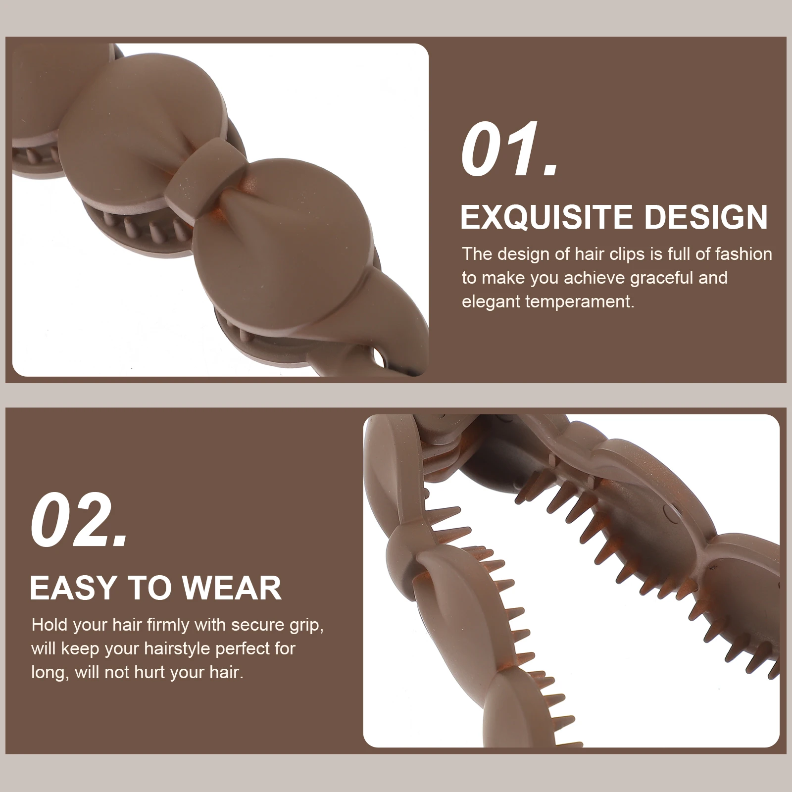 مجموعة مشابك شعر مكونة من 3 قطع، مشابك نسائية لأداة تصفيف الموز وحامل صغير للفتيات #4