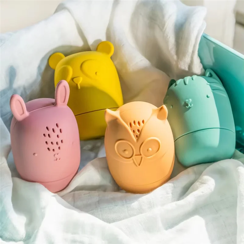 Jouets de bain animaux de dessin animé mignon, arroseur en Silicone, jouets de baignoire, jouets de natation d'eau pour enfants