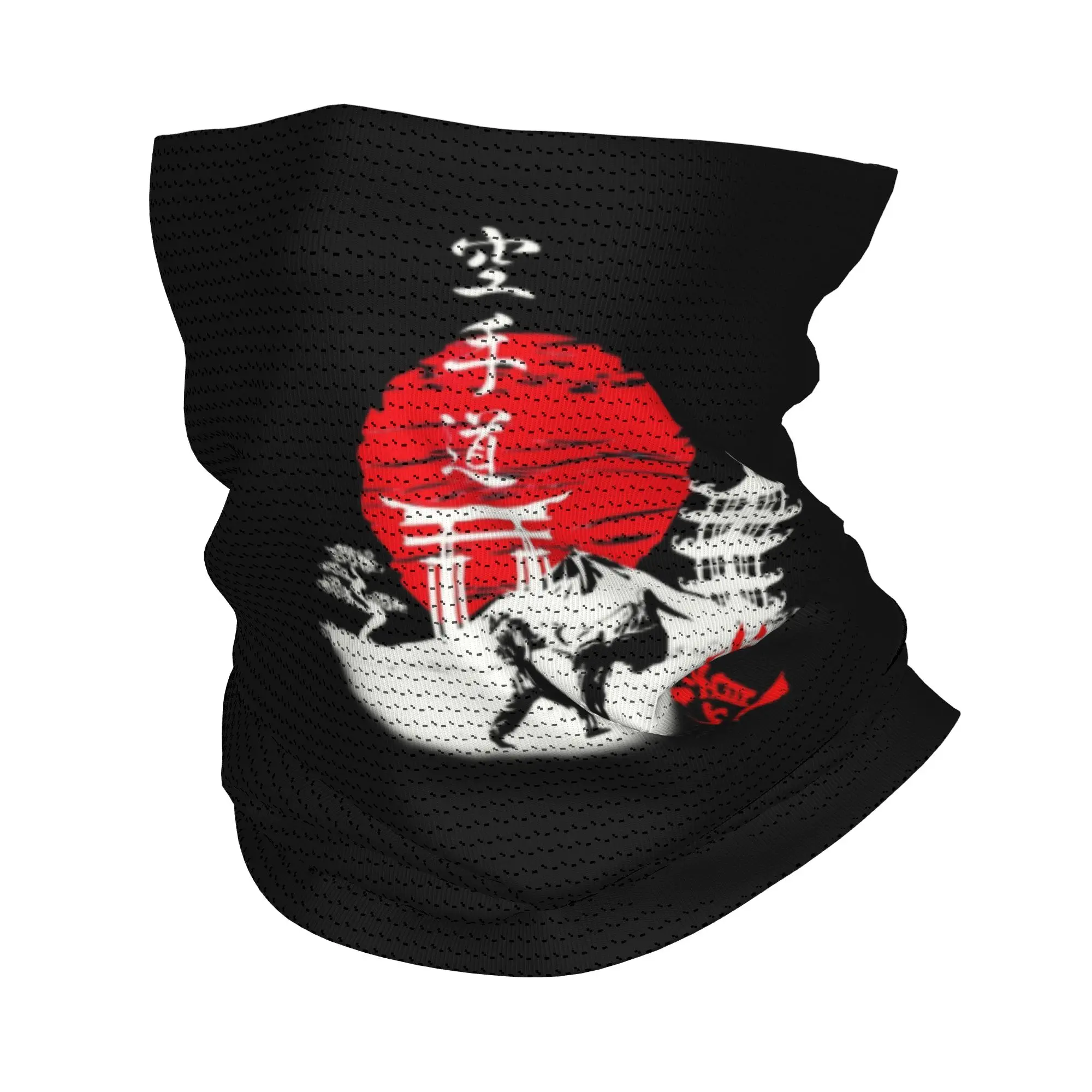 

Custom Budo Soul Karate Spirit Bandana Winter Neck Warmer Men Windproof Wrap Face Scarf for Ski Martial Arts Gaiter Headband