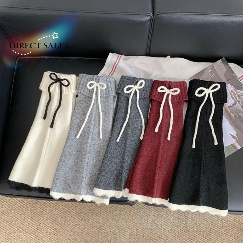 

Fashion Y2K Lace Up Leg Warmers Sweet Ballet Loose Women's Plush Stockings Hosiery Elastic Knee High Socks Women