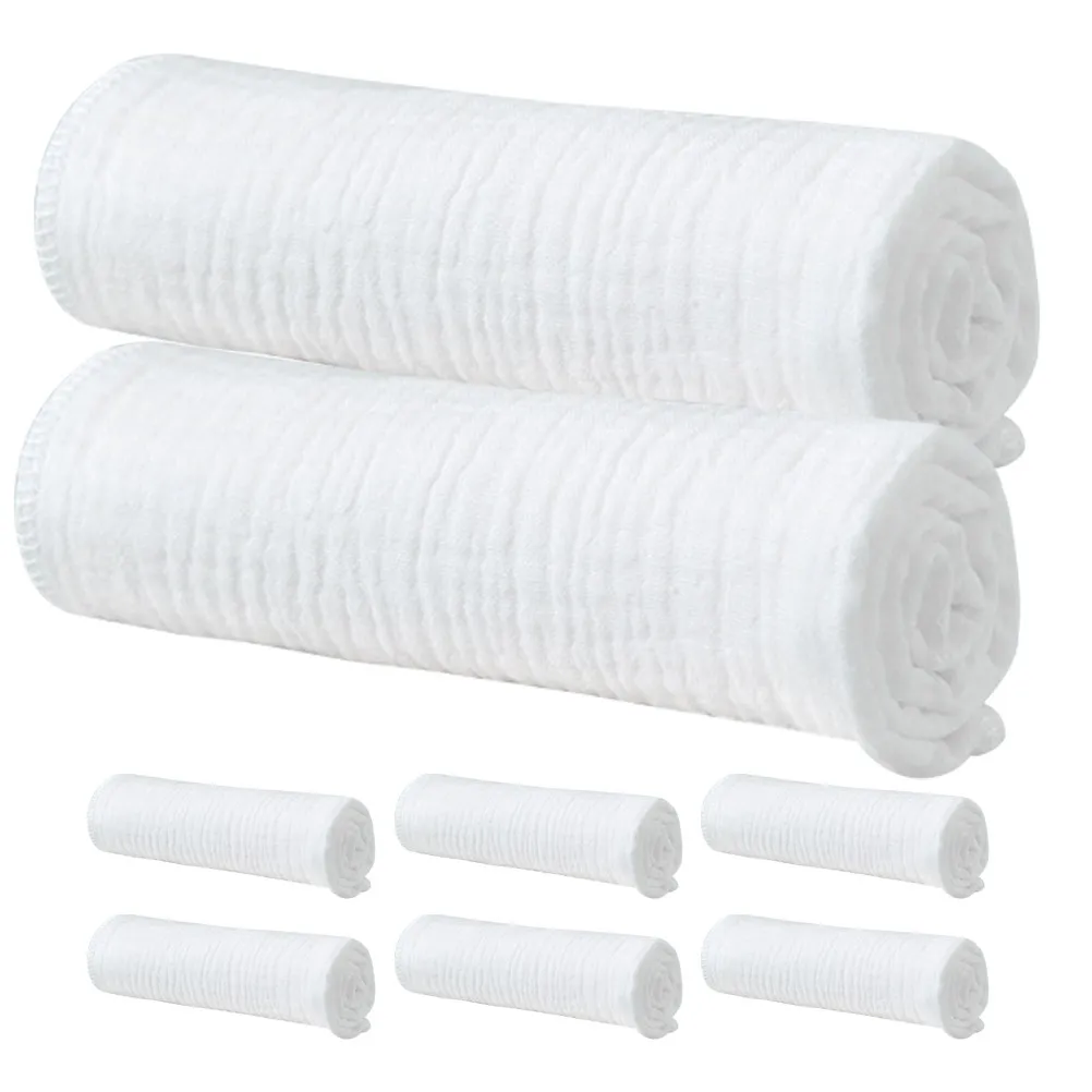 

8Pcs Cotton Diaper Baby Cloth Diapers Soft Breathable Washable Reusable Flat Fold Disposable Alternative for Newborn Infant