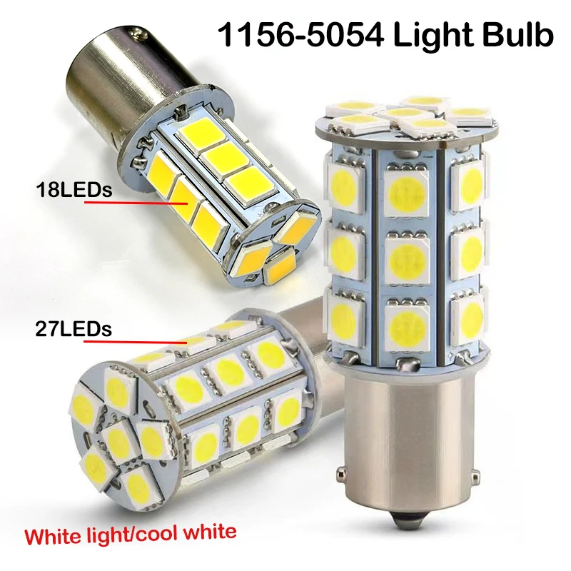 4PCS 1156 BA15S 5054 LED Replacement Bulbs 18/27-SMD Auto Reverse Tail Lamps for 12 Volt RV Camper Trailer Trunk Interior Lights