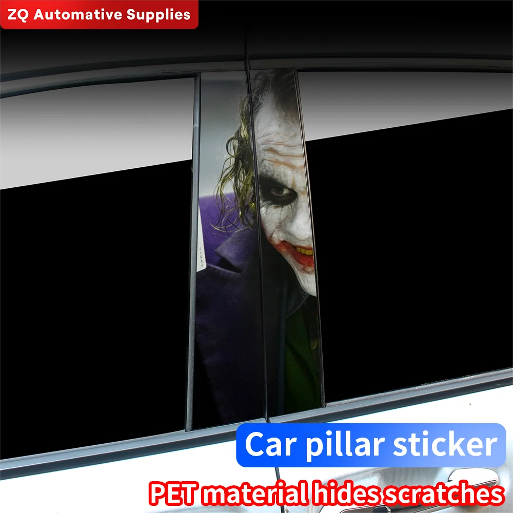 

Funny Joker Car Stickers B-pillar Sunscreen DIY Auto Center Column Cover Scratches Cartoon Decoration Stickers Auto Accessories