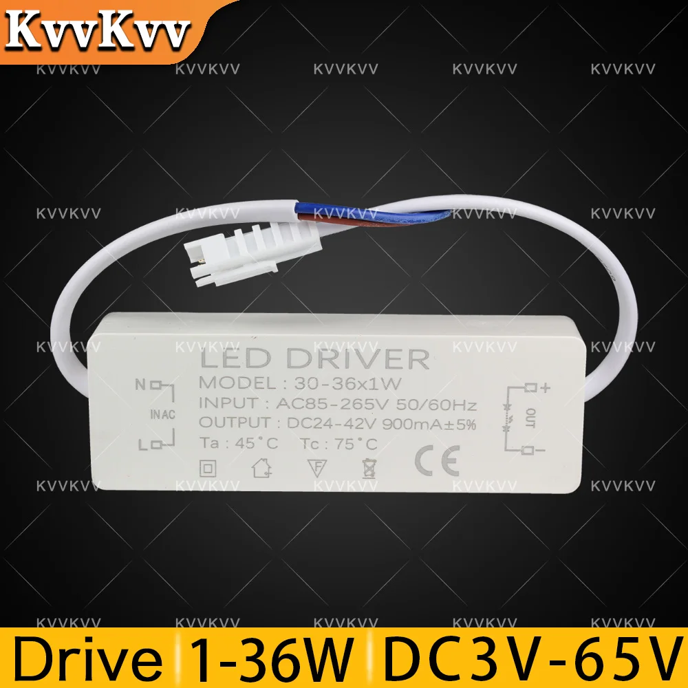 1-3W 3-5W 4-7W 8-12W 18-25W 25-36W LED Constant Current Driver 85-265V Power Supply Output 300mA External Drive LED Downlight