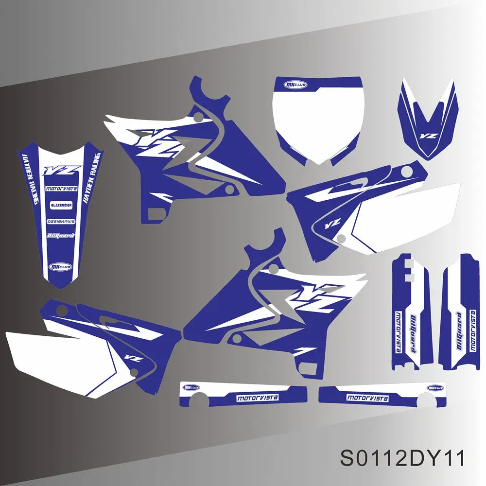 For YZ125 YZ250 YZ 125 250 UFO 2002-2014 Graphics Decals Stickers Motorcycle Background Custom Number Name MXCLUB